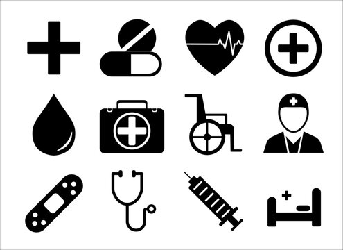 Healthcare and medical line icon set. sign and symbols in flat design and health pills of hospital and medical care. Modern graphic design concept, simple outline element. Vector line icon.