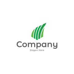 Green Leaf Minimal Logo Design Template