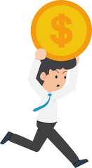 Salary Man Business Isolated Person People Cartoon Character Flat illustration Png #120
