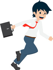 Salary Man Business Isolated Person People Cartoon Character Flat illustration Png #138