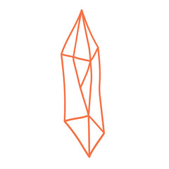 Outline Crystal. Transparent PNG. Doodle.