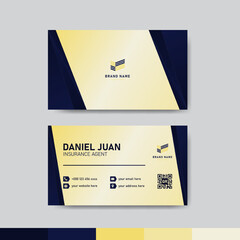 Blue and yellow business identity card template concept