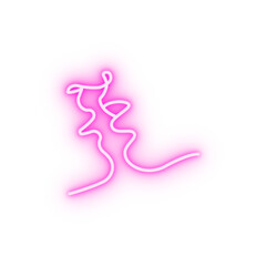 one line man and woman love neon icon