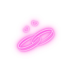 wedding rings sketch neon icon