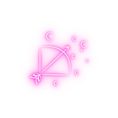 bow and arrow sketch neon icon