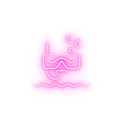 snorkeling neon icon