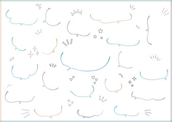 冬色　ペンで描いた手描きの吹き出しセット
