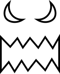evil Halloween face vector design illustration isolated on transparent background 