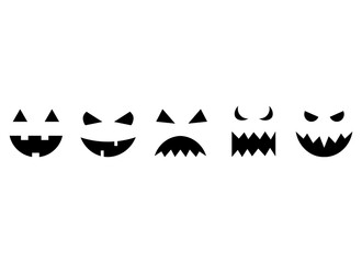 evil Halloween face vector design illustration isolated on white background 