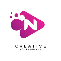 Letter N with dot logo icon design vector template elements
