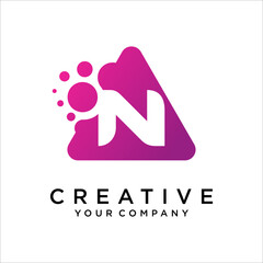 Letter N with dot logo icon design vector template elements