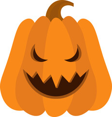Halloween pumpkin design illustration isolated on transparent background 
