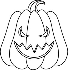Halloween pumpkin design illustration isolated on transparent background 