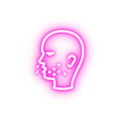 Allergy skin neon icon