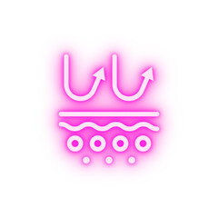 UV skin layer neon icon