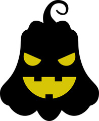 Halloween pumpkin design illustration isolated on transparent background 