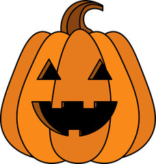 Halloween pumpkin design illustration isolated on transparent background 