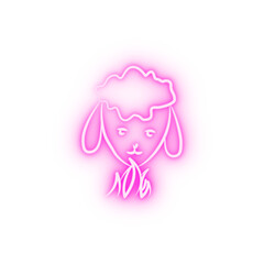 head of a sheep neon icon