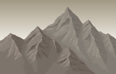 Mountains graphic brown landscape sketch illustration vector