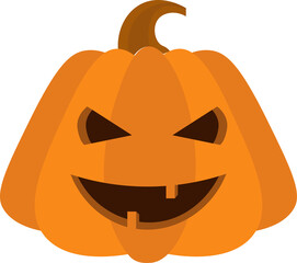 Halloween pumpkin design illustration isolated on transparent background 
