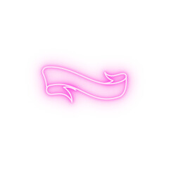 Banner ribbon neon icon