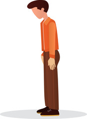 Sideways man. In profile is a man in clothes. Vector image of a man in a flat style.