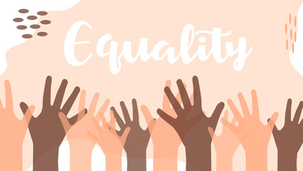 hands of the person and phrase equality