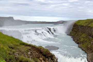 the Gulfoss waterfall in  Haukadalur, Iceland