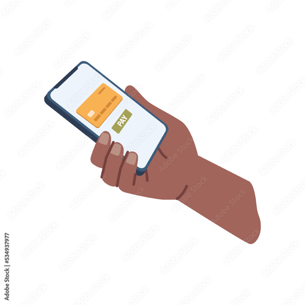 Aufkleber smartphone with nfc function allow to pay in stores and shops. contactless payment methods, modern g