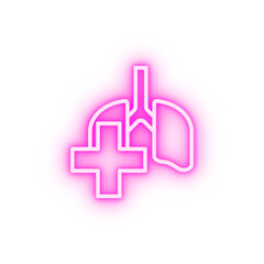 Quit smoking lungs neon icon