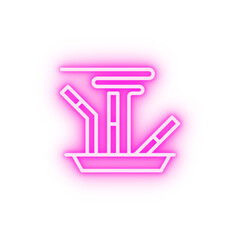 Quit smoking ashtray neon icon