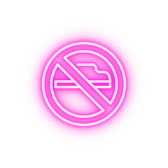 Quit smoking no smoking neon icon