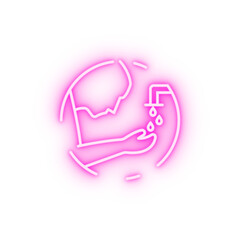 Muslim man prayer salah neon icon