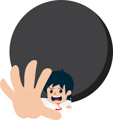 Salary Man Overridden by Giant Black Ball