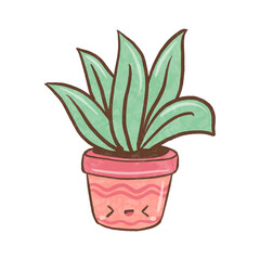 cute house plant illustration vector