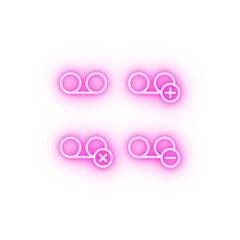 set of voice recording neon icon