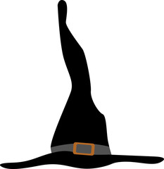 witch hat design illustration isolated on transparent background 