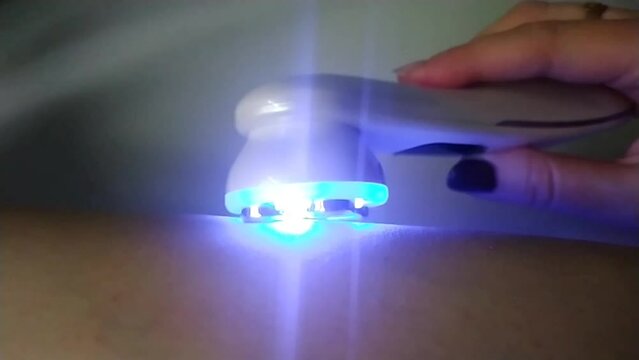 Non-surgical, non-injection cosmetic procedure for rejuvenation and facial skin care, for the cellulite zone. RF energy for healthy looking skin. Lifting effect of a tightening massager