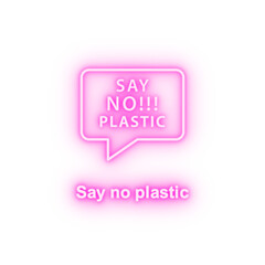 Say no plastic neon icon