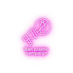 Fototapeta premium Ban plastic campaign microphone neon icon