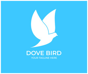 Bird wing Dove, flying Dove logo design. Flying bird - dove or pigeon with its wings spread vector design and illustration.
