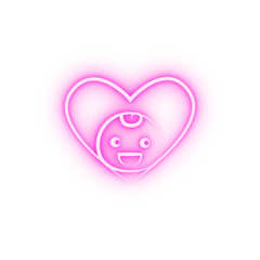 Love baby concept line neon icon