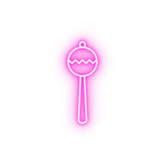 Rattle toy baby concept line neon icon