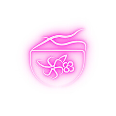 Girl baby bib concept line neon icon
