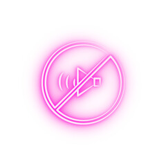 Forbidden sound no sound concept line neon icon