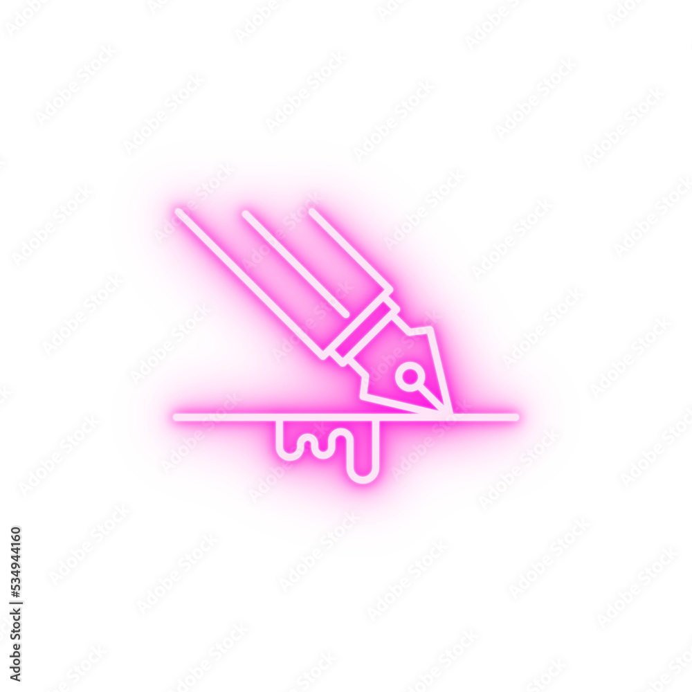 Sticker writing typing neon icon