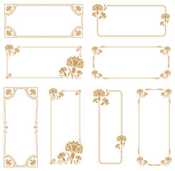 Decorative frame with carnation theme.a horizontally elongated banner.a vertically elongated banner.a banner that is good to use as a title.a title frame that is good for writing on a form.frames for 