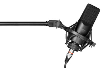Black studio Microphone. Modern mic