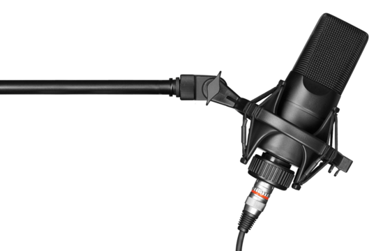 Black studio Microphone. Modern mic