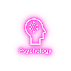 Human mind psychology neon icon